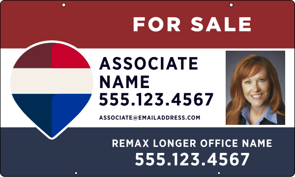 Hanging  Associate Name w Photo Sign Panel, 18h x 30w, Steel